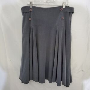 Miss Juliet Gray Circle Skirt Size XL Schoolgirl Raw Hem Hi-rise Retro Academia